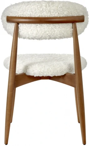 Стул Lucas белый искусственный мех с ножками цвета орех Bradex Home арт.RF 0685
