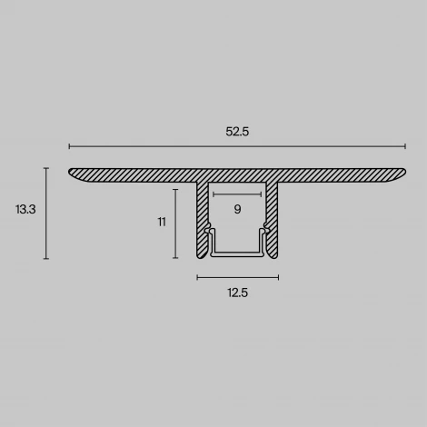 Алюминиевый профиль скрытого монтажа 53x13 Maytoni Led Strip ALM-5313B-S-2M