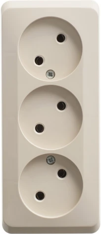Розетка накладная тройная без заземления (кремовый) Systeme Electric Etude PA16-009K