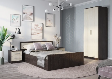 Тумба БТС прикроватная с ящиками Фиеста, венге/лоредо (2 шт)