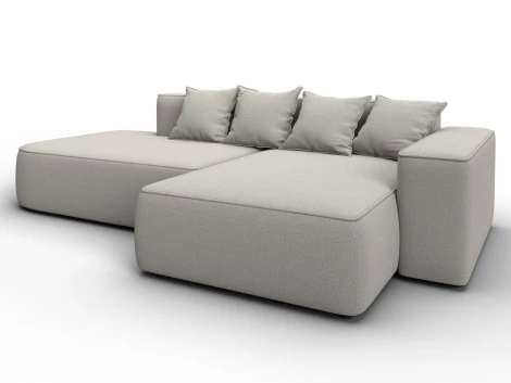 Диван угловой Лига-065 угол правый (ДСП/Пластик/Рогожка/Бежевый) Лига Диванов 129797