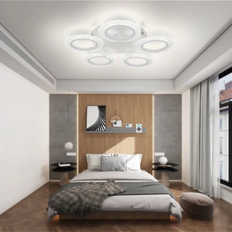 Потолочная люстра Natali Kovaltseva Simply LED LAMPS 81122/5C с пультом ДУ 80W, белый, LED
