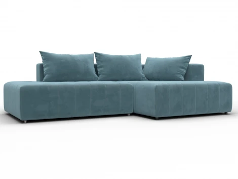 Диван угловой Лига-103 НПБ угол правый (ДСП,Брус,Фанера,Велюр/Бирюзовый) Лига Диванов 134815