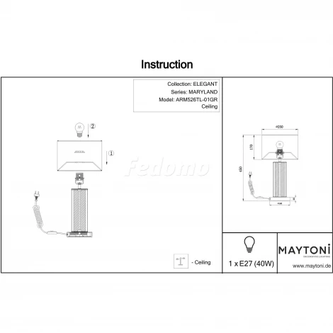 Интерьерная настольная лампа Maytoni Maryland ARM526TL-01GR