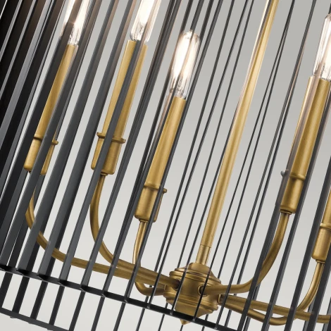 Подвесная люстра Kichler Linara QN-LINARA-6P-BK (220V, круглые)