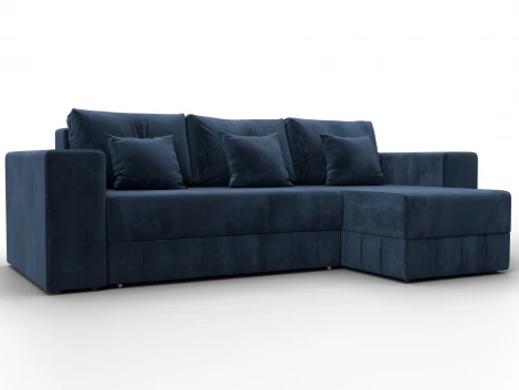 Диван угловой Лига-076 угол универсальный (ДСП/Пластик/Велюр/Синий) Лига Диванов 129848