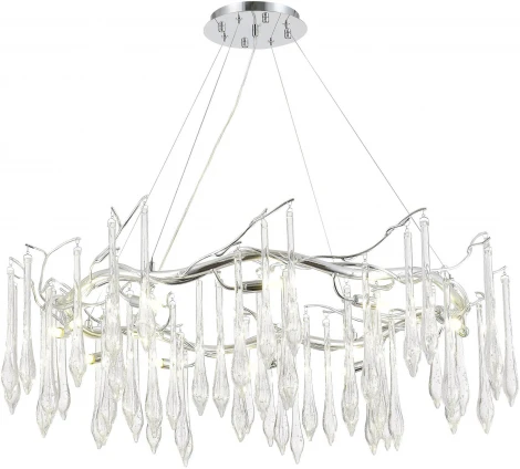 Подвесной светильник ST Luce Teardrops SL1660.103.12 Хром/Хром, Прозрачный G9 12*5W 4000K (220V, на тросе)