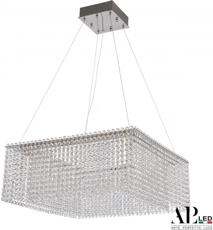 Подвесная люстра светодиодная APL LED Sicilia SH04.52.A.Ni.4000 (220V, хрусталь, на тросе)