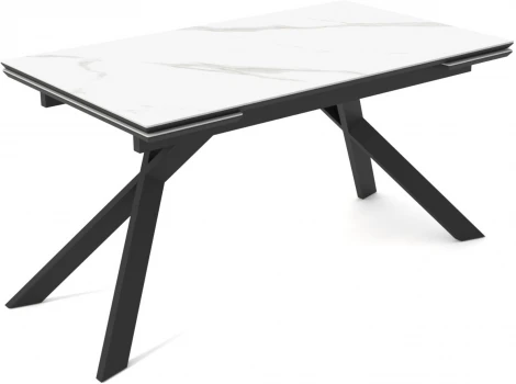 Стол DikLine SKW140 Керамика белая FNZ 9206037/подстолье черное/опоры черные (2 уп.) арт.00-00071658