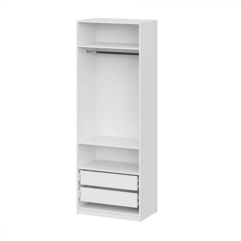 Шкаф распашной с наполнением Арника (3 полки + 2 ящика + штанга) ШК 5 (800), Белый