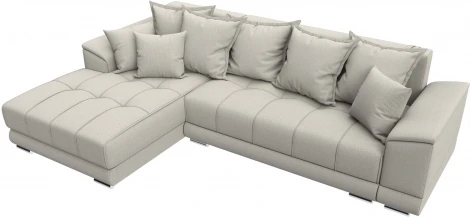 Диван угловой НордСтар левый угол (Бежевый/Рогожка) Лига Диванов арт.122927L