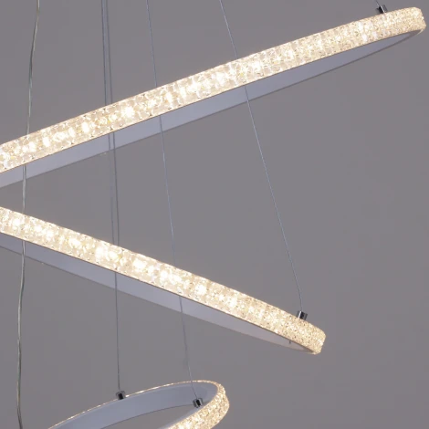 Подвесной светильник светодиодный с пультом Reluce 06315-3.9-03 WH (ночной режим, 220V, на тросе, кольцо)