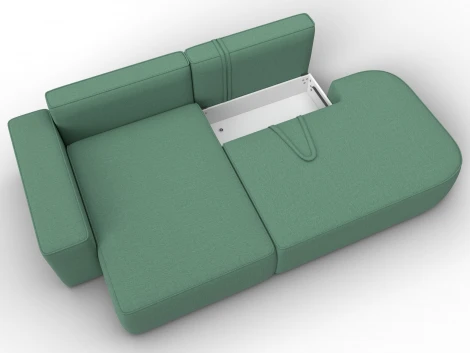 Диван угловой Лига-065 угол левый (ДСП/Пластик/Рогожка/Зеленый) Лига Диванов 129801L