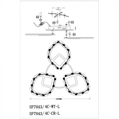 Потолочная люстра Seven Fires Dayano SF7043/4C-CR-L