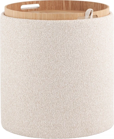 Пуф-столик с ящиком Хюгге S букле бежевый, Stool Group