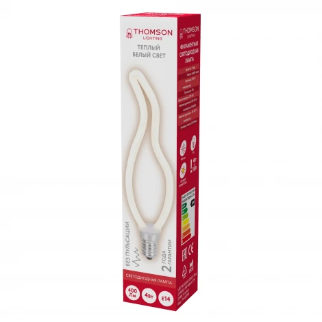 Лампочка светодиодная филаментная белая свеча на ветру E14 4W Thomson Deco Tail Candle TH-B2390