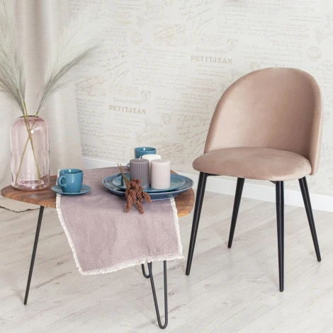 Стул MONRO (mod. 710) / 2 шт. в упаковке Tetchair (Ткань,Металл/Бежевый,Черный) арт.24530