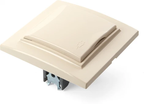 Розетка с заземлением защитной крышкой и шторками (слоновая кость) Stekker Эрна 39238