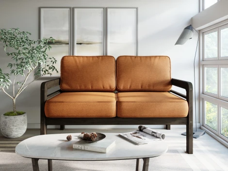 Диван Arsko прямой Бергер М венге рогожка оранжевая