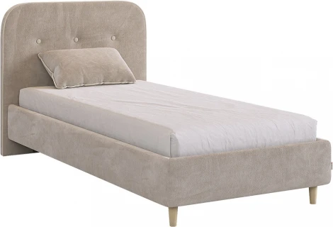 Кровать с основанием Лео 90х200 см Mebelson (ДСП,Ткань/Латте,Капучино) арт.KM0.9-19.2765