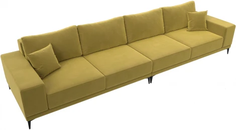 Диван прямой Льюес Лонг (Желтый/Микровельвет) Лига Диванов арт.122390