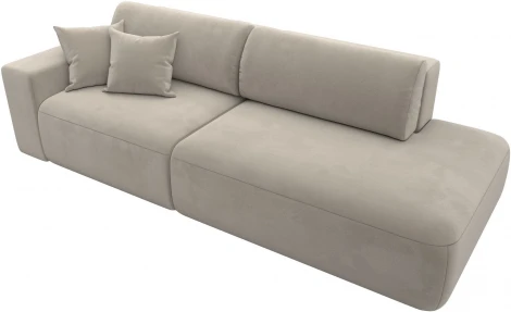 Диван прямой Лига-036 НПБ Модерн подлокотник слева (Бежевый/Микровельвет) Лига Диванов арт.121330L