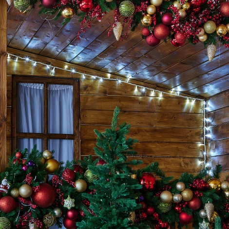 Гирлянда светодиодная 10м без вилки с эффектом мерцания, соединяемая, 100 светодиодов 6000K IP67 провод белый Uniel ULD-F90PRO S10M-100/TWK WH