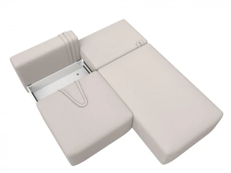 Диван угловой модульный Лига-060 НПБ угол универсальный (ЛДСП,Брус,Фанера/Пластик/Замша/Бежевый) Лига Диванов 129506