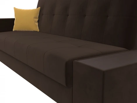 Диван-книжка Лига-020 стол справа (Коричневый,Желтый/Микровельвет) Лига Диванов арт.118505