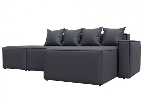 Диван угловой модульный Лига-063 угол правый (ДСП/Пластик/Экокожа/Серый) Лига Диванов 129791