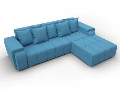 Диван угловой Лига-121 правый угол (ДСП,Брус,Рогожка/Голубой) Лига Диванов 137343