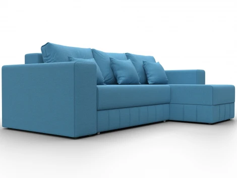 Диван угловой Лига-076 угол универсальный (ДСП/Пластик/Рогожка/Голубой) Лига Диванов 129838