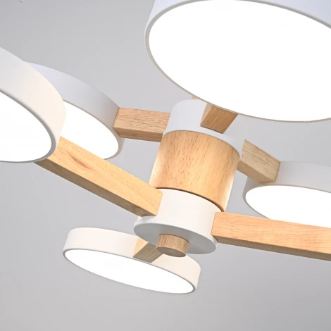 Потолочная люстра Wi-Fi на штанге Turna Dbl L6 White By ImperiumLoft Turna-Dbl01 (LED, 220V, голосовое управление, умный дом - Алиса)