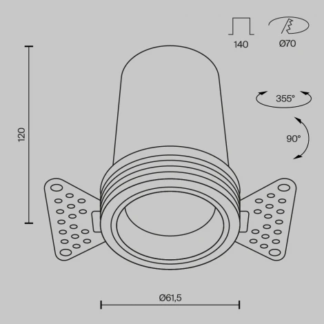 Встраиваемый светильник под гипсокартон светодиодный Maytoni Focus Led DL125-L12-3K-TRS-W