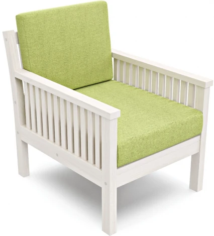 Кресло Arsko Норман беленый дуб зеленая рогожка