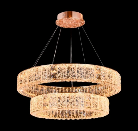 Подвесная люстра ярусная Fluorite Ravissement FL1057-14P (LED, 220V, хрусталь, на тросе, круглые)