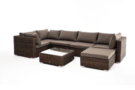 "Лунго" трансформирующаяся лаунж-зона из искусственного ротанга (гиацинт), цвет коричневый 4SIS арт.УТ-00005402