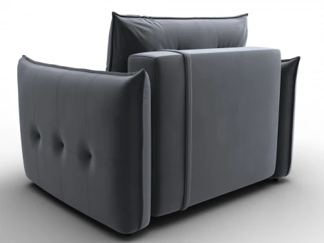 Кресло Лига-100 НПБ (ДСП,Фанера,Велюр/Серый) Лига Диванов 136995