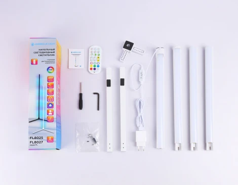 Угловой торшер светодиодный с пультом управления RGB Ambrella Comfort FL8025 (220V, выключатель)