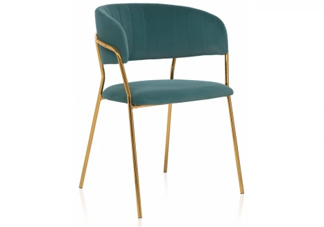11778 Обеденный стул на металлокаркасе Woodville Kamelia green / gold 11778