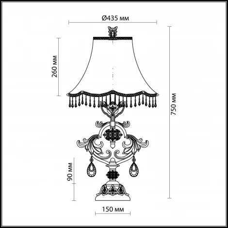 Интерьерная настольная лампа Odeon Light Safira 2802/1T