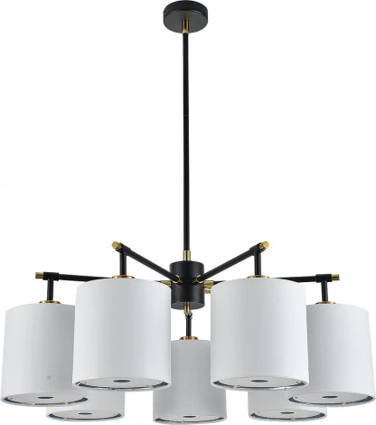 Потолочная люстра на штанге Escada Idea 10186/7PL 7x60Вт E27, металл/ткань, чёрный (220V)