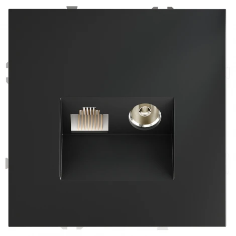 Розетка телевизионная встраиваемая TV+RJ45 Voltum S70 VLS060707 (графит)