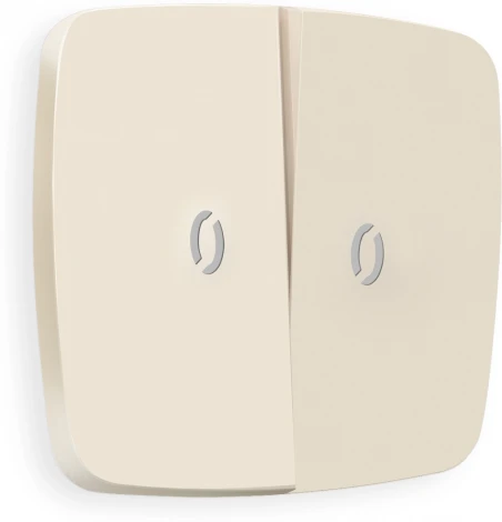 Лицевая панель Ambrella Volt OMEGA (Бежевый матовый) для 2-кл выключателей с подсветкой QUANT OP3240