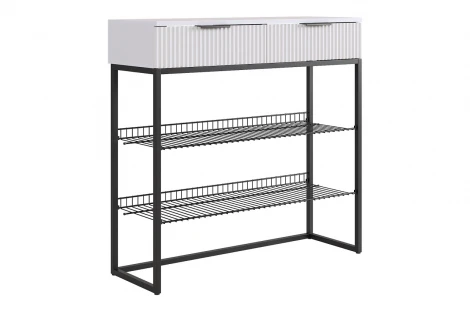 Прихожая "Мебельсон К20" (1502х335х1750) Mebelson (ЛДСП,Пластик,Металл,Зеркало,МДФ/Светлое дерево,Черный) арт.ПК0020Мебельсон.3567