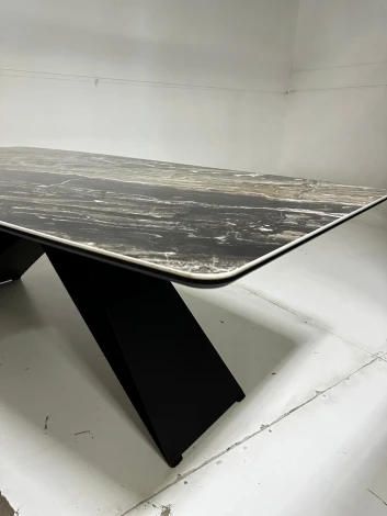 Стол МАРСЕЛЬ 220 RITCHER DOVE Amadeus, керамика / Черный М-City