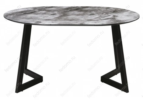 Стеклянный стол Woodville Алингсос 100(140)х100х76 мрамор серый / черная шагрень 462115