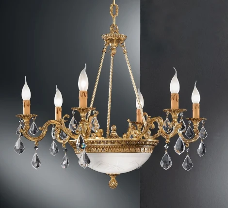 Подвесная люстра Nervilamp 770 770/6+2 (220V, на цепи, подсвечник, свеча)