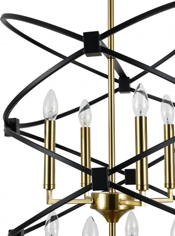 Потолочная люстра ярусная на штанге (10020/8R Black) Indigo Trionfo V000486 (220V, свеча)