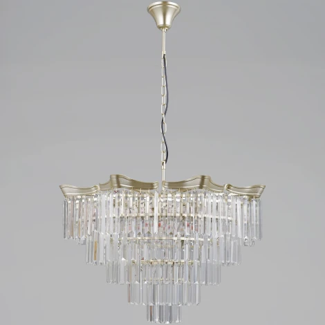 Подвесная люстра ILLUMICO IL3575-8+4PSQ-24 GD LYRA (220V, хрусталь, на цепи)